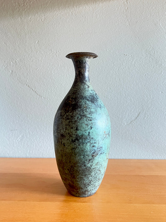 Tall Green and Black Vase